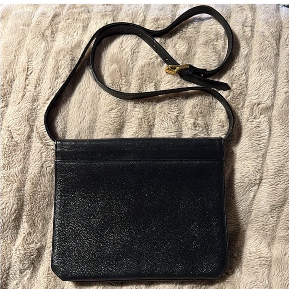 Vintage Authentic Black YSL Leather Crossbody Bag - Picture 2 of 6